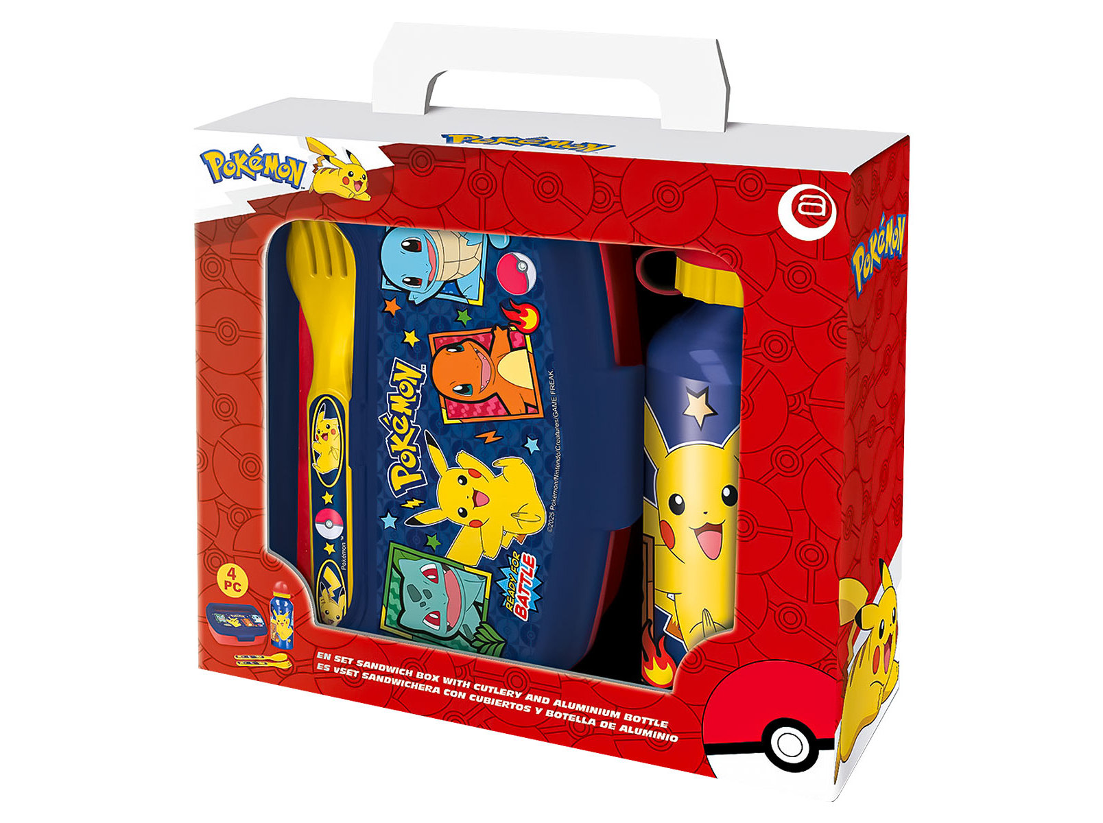 CONJUNTO PARA LANCHE CANTIL 400ML POKÉMON   MERENDEIRA