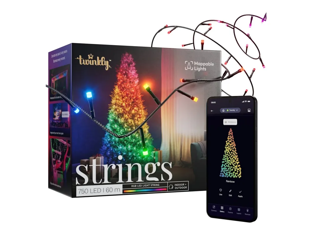 Twinkly Strings - Kædelys - LED - 17 W - klasse G - 16 millioner farver - 72321 K