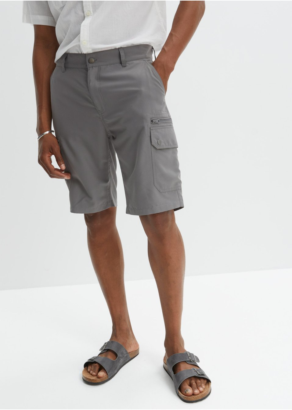Bermuda cargo microfibre confort pour le ventre, Regular Fit