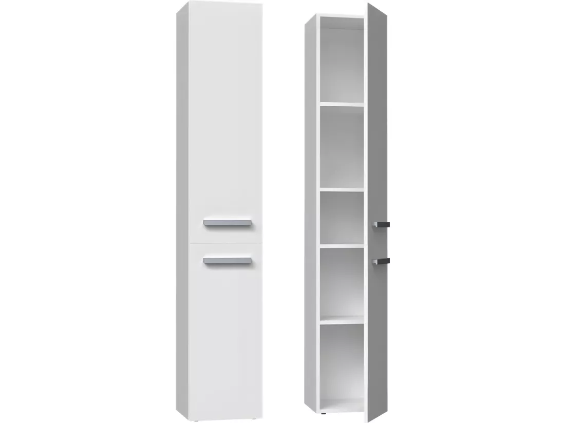 KOMMA - Meuble salle de bain 2 portes - 31x30x174 cm - Colonne rangement SDB