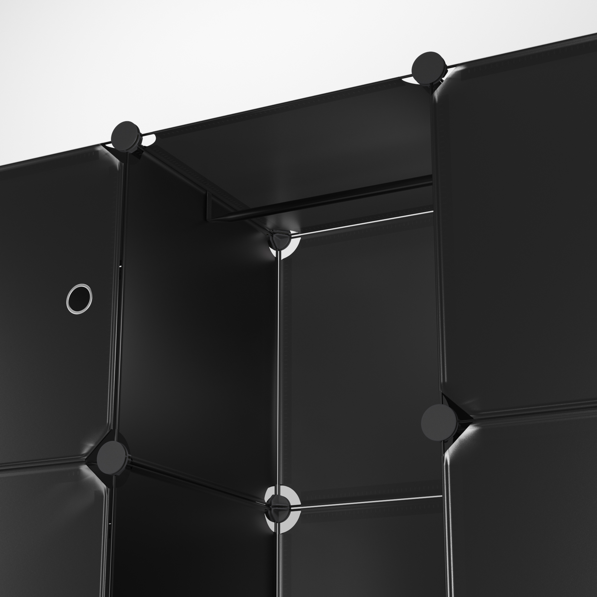 Kleiderschrank Steckregal schwarz 12 Boxen