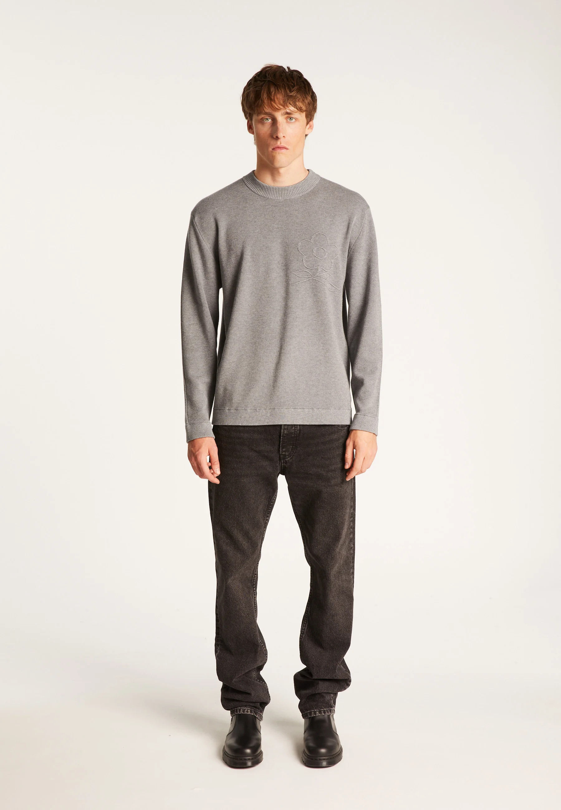 THIMOTHÉEAH24 - Pull col rond en viscose et laine | Gris