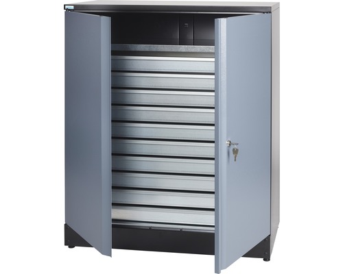 Küpper opbergkast, gehamerd zilver, 1100 mm, 10 laden