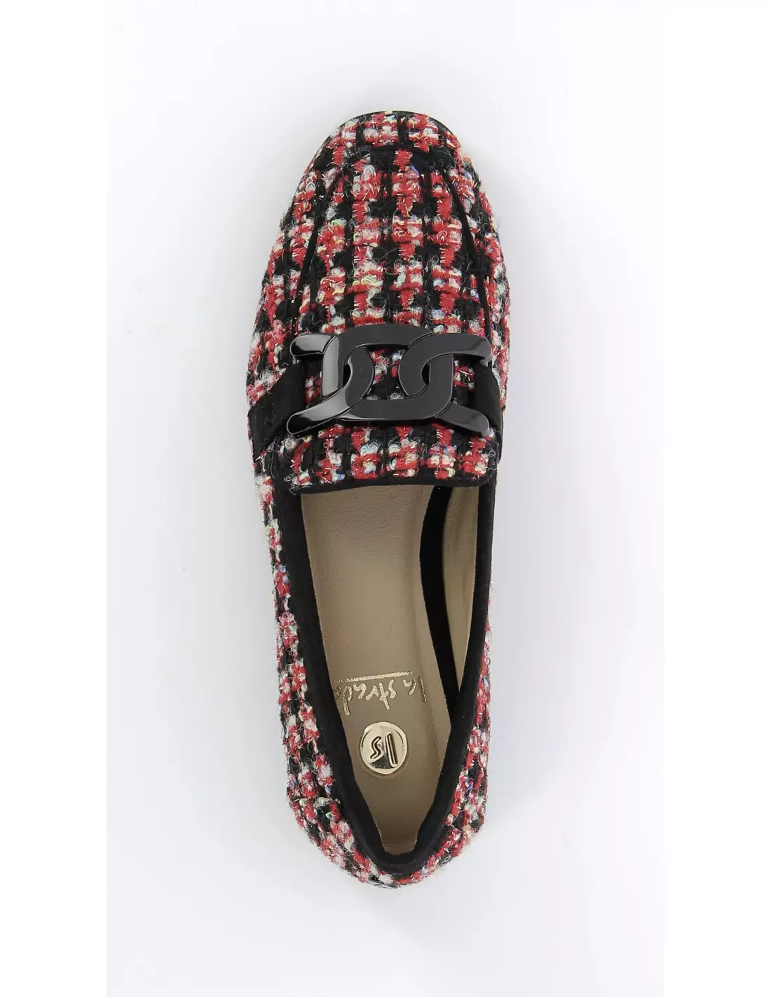 LA STRADA 2200127 - Mocassins & bateaux BLACK-REDCHANELFABRIC