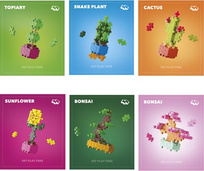 Plus-Plus Plant Bundle Byggesett 6-Pakk