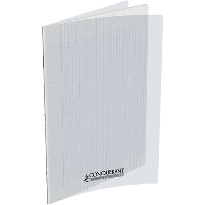 Conquérant Classique - Cahier polypro 24 x 32 cm - 140 pages - grands carreaux (Seyes) - transparent