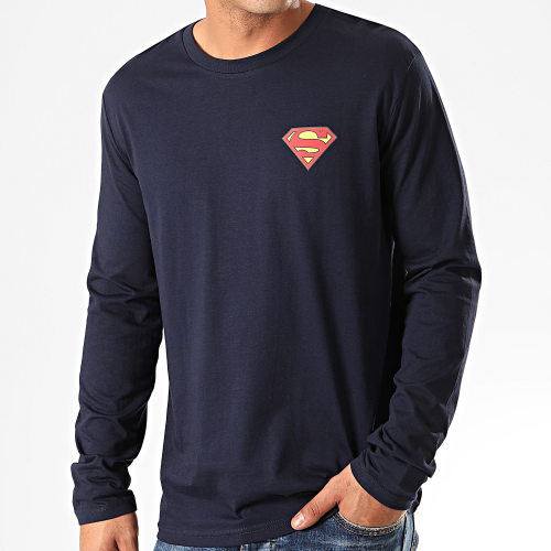 Tee Shirt Manches Longues Original Logo Back Bleu Marine