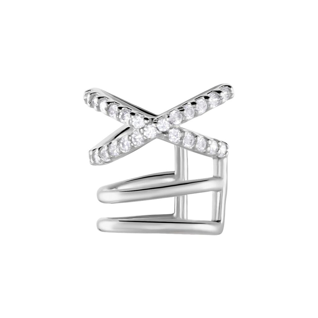 Bague D'oreille Unitaire Pancho Argent Blanc Oxyde