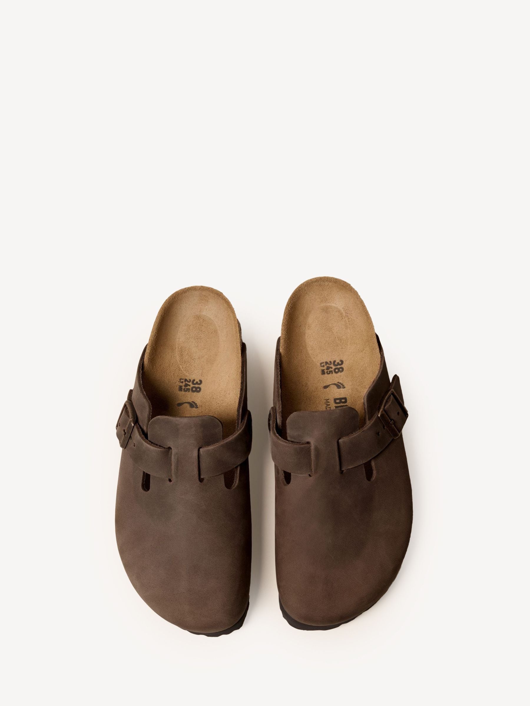 Bruin - Birkenstock Boston klompen van geolied leer