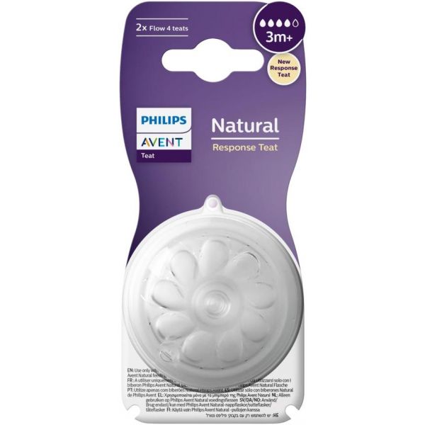 Avent Tetina T4 Fix Rápido 3M  2 Unidades Nat Response