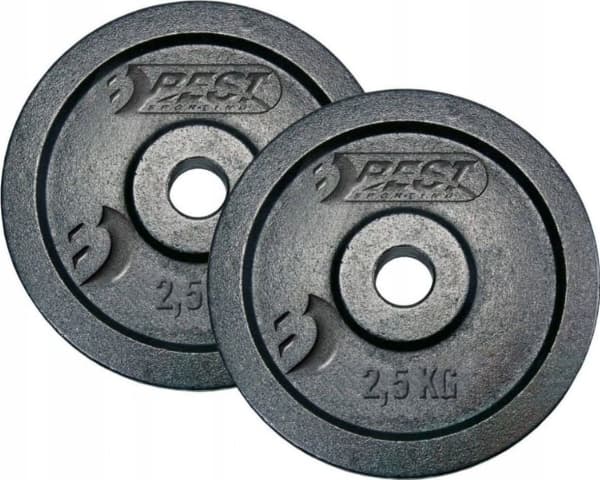 Best Sporting Best sportslig svart støpejern vektskive 2x2,5kg fi 30mm