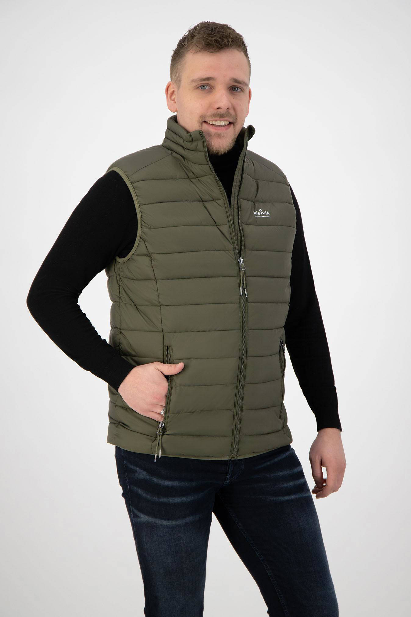 Kjelvik outdoor bodywarmer Haldor olijfgroen