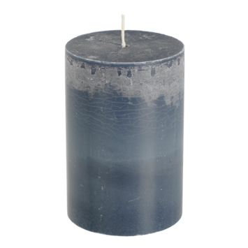 Pilaar kaars stearine blauw - h10xd6,8cm