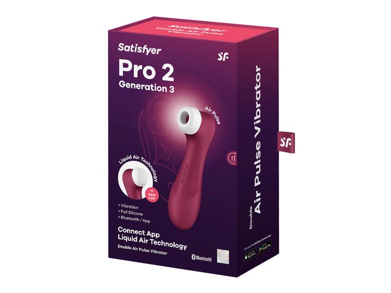 Satisfyer Vibrator Pro 2 Generation 3 bordeaux Hochwertiger Auflegevibrator aus geschmeidigem Silikon für die Frau