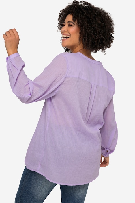 Bluse, Hemdkragen, Ärmel mit TurnUp