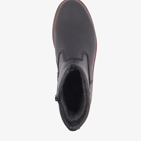 Van Beers gevoerde leren heren boots zwart