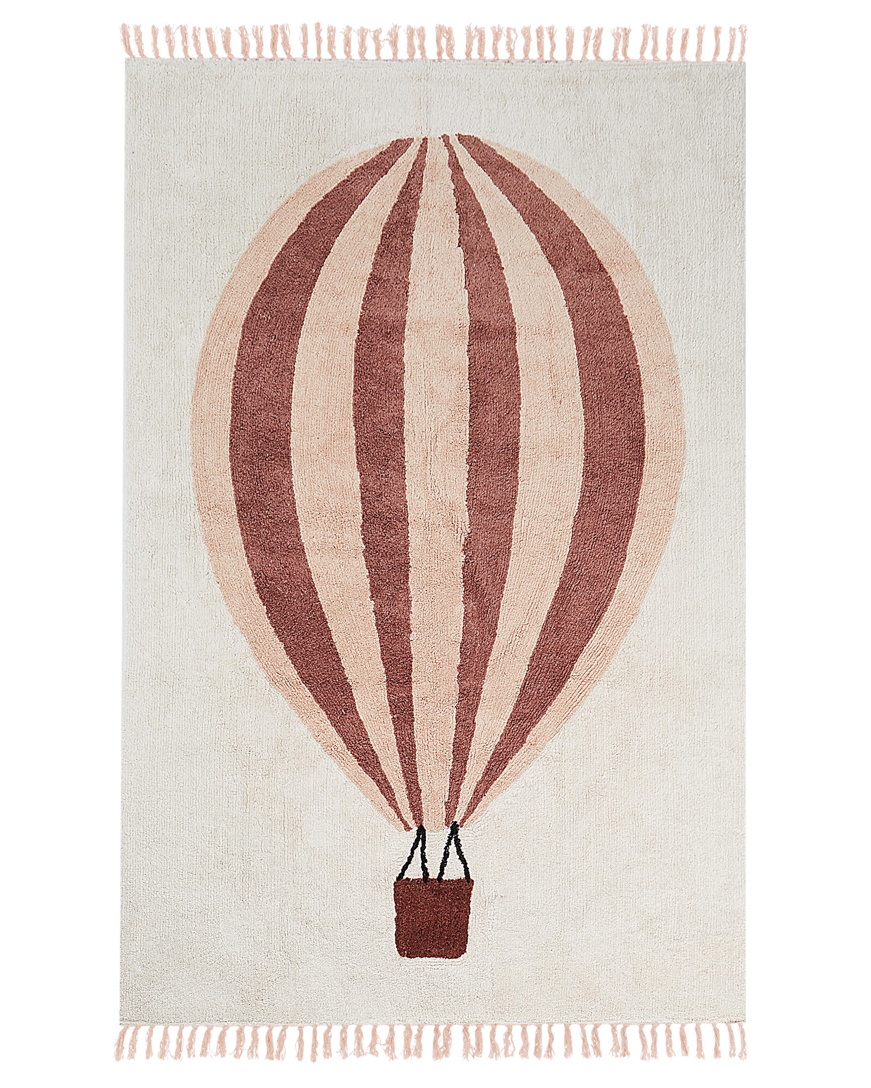 Kindervloerkleed BAZALETI Lichtbeige 140 x 200 cm Katoen