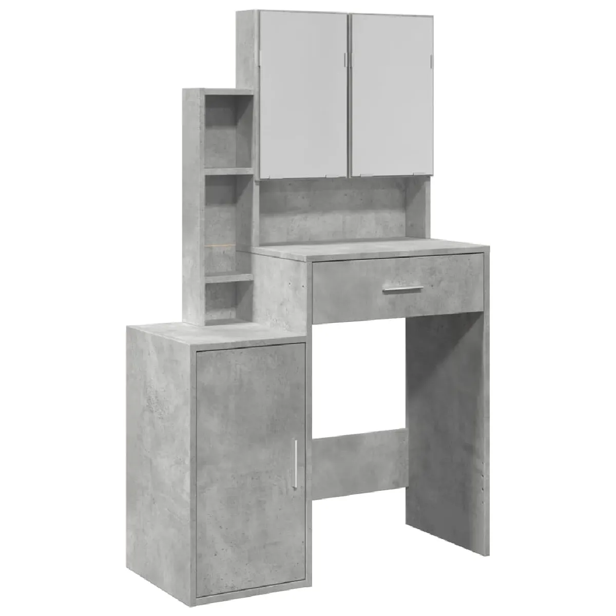 vidaXL Coiffeuse avec Armoire - Gris Béton