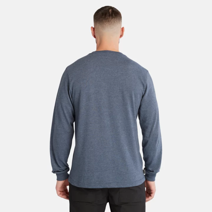 Camiseta Timberland PRO Core Logo de manga comprida para homem, na cor roxa.