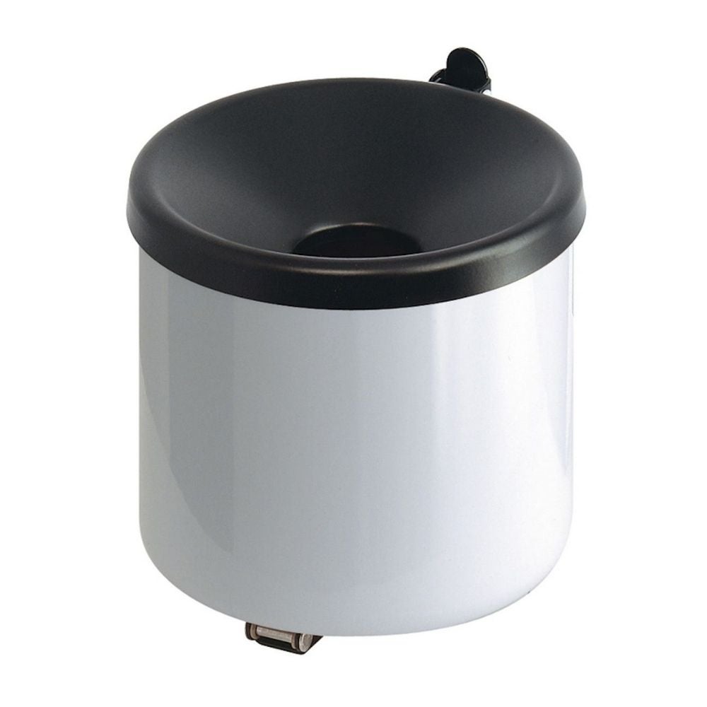 PROREGAL Ronde brandblussende wandasbak 2 liter HxØ 16 x 16 cm Metaal Rood met zwarte deksel