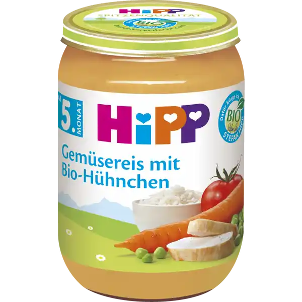 Bio Gemüsereis mit Bio-Hühnchen ab 5. Monat