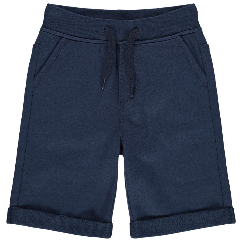 Bermuda en molleton chiné - Bleu marine