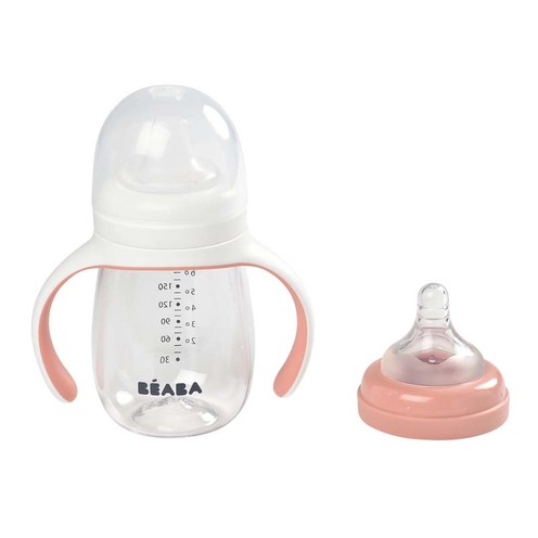 Biberon d'apprentissage 2 en 1 Rose - BEABA