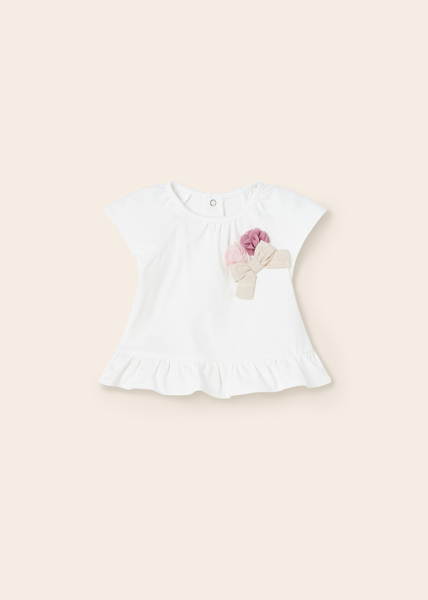 Conjunto de 3 peças em algodão sustentável para recém-nascidos.