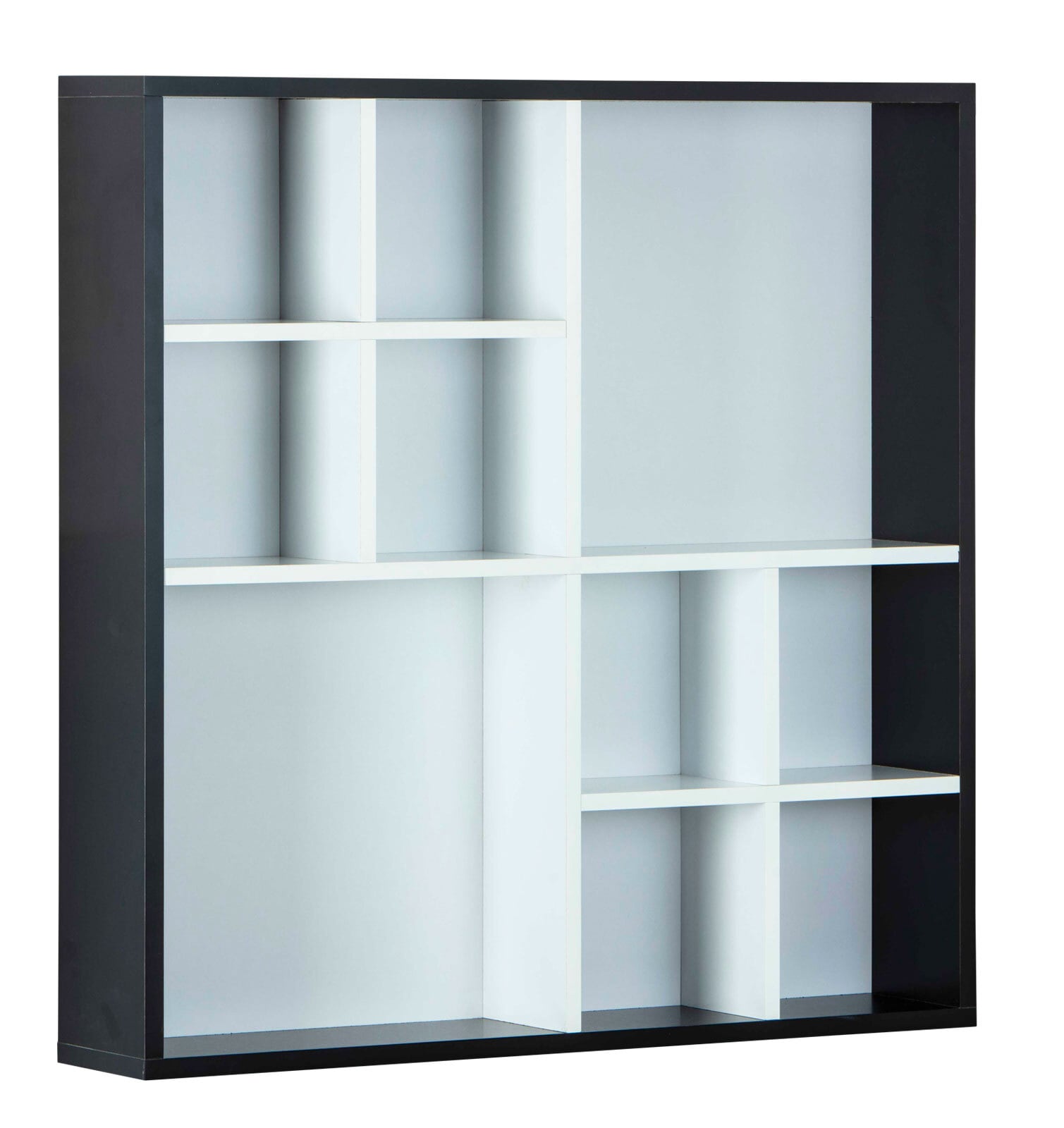 Sammlervitrine PETER 70x70x13 cm Schwarz/Weiß