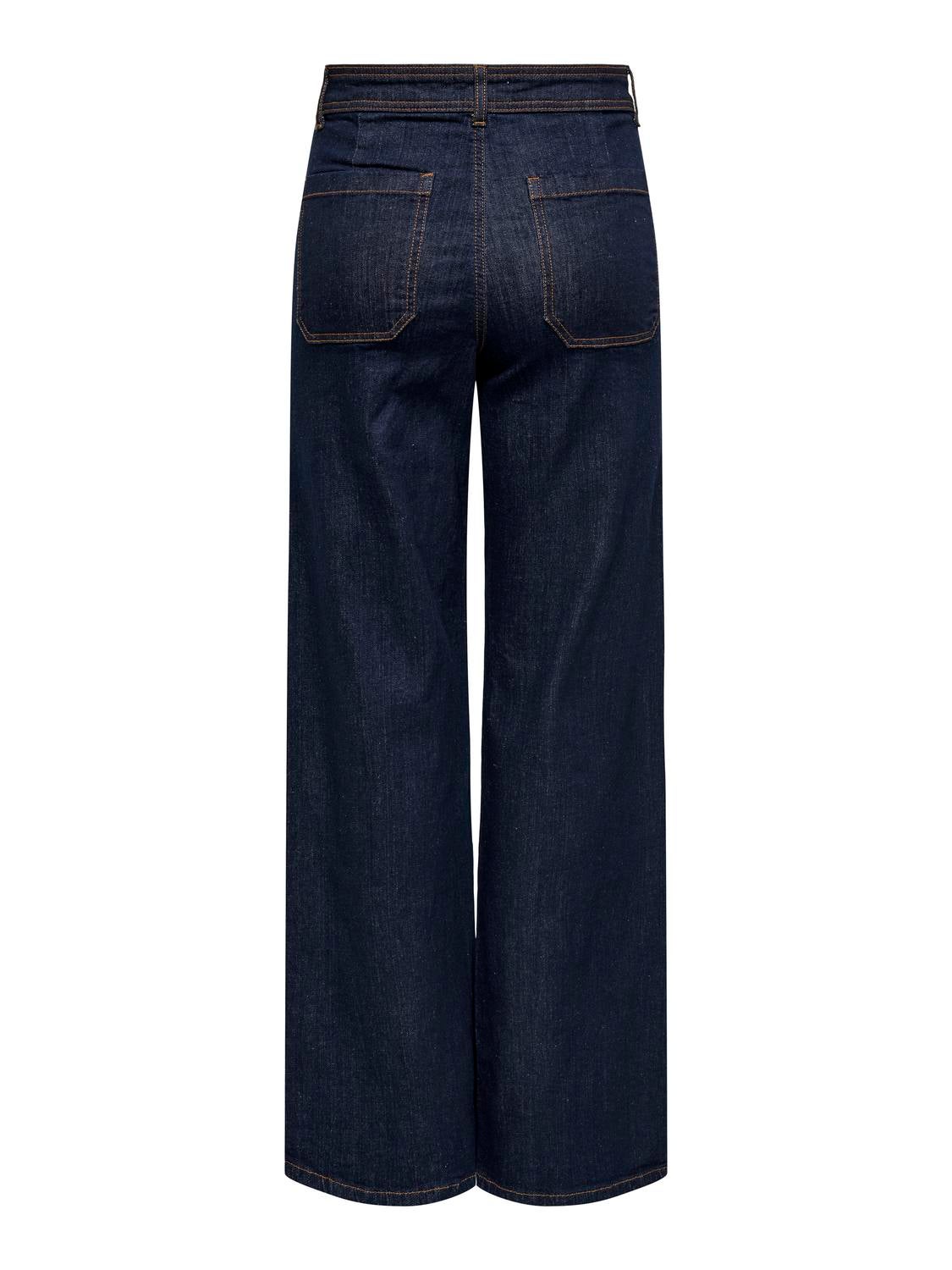 JDYVANESSA Hohe Taille Hohe Taille Jeans Dark Blue Denim