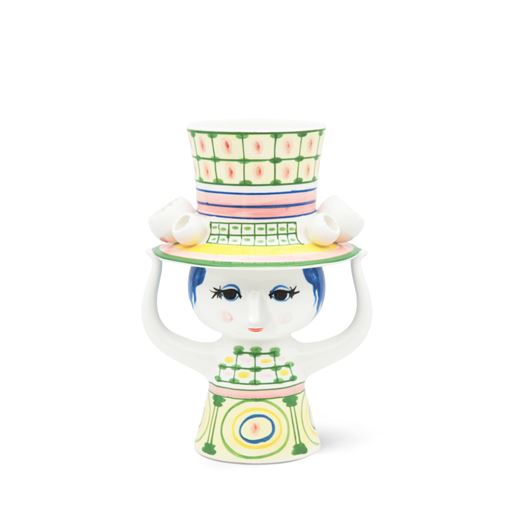 Bjørn Wiinblad Lady With Hat Vase, Green