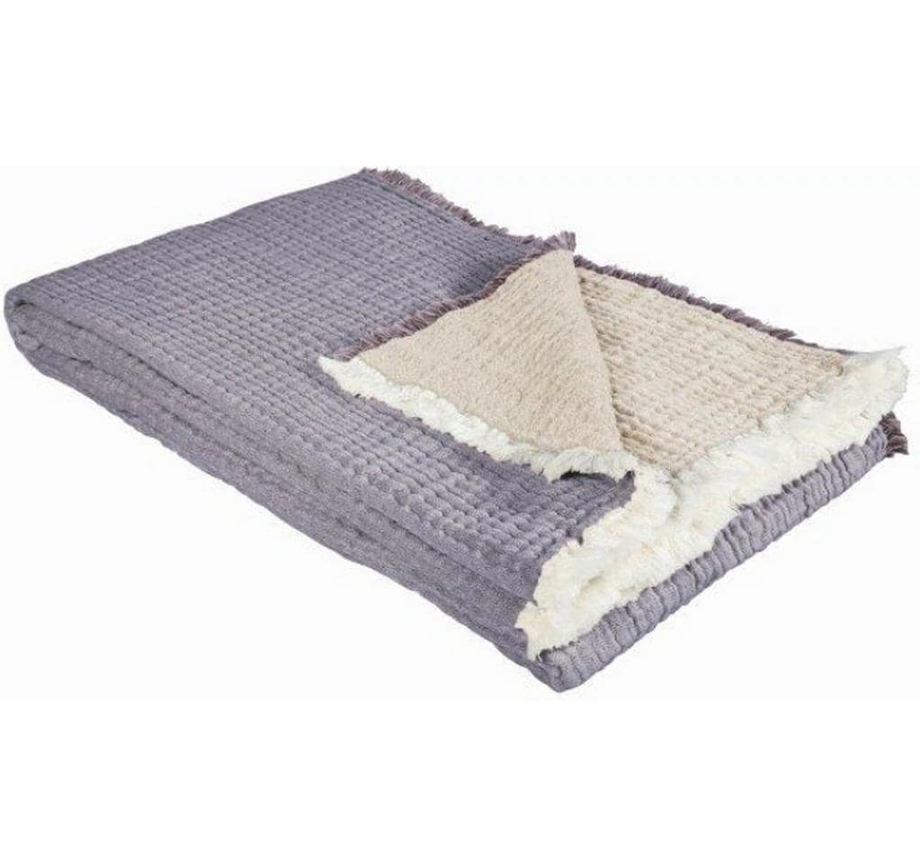 Decke Nora 130 x 200 cm, Pflaume-Beige<br>Überwurfdecke für jede Jahreszeit
