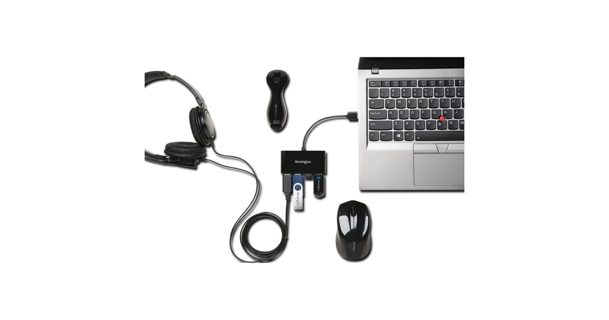 KensingtonUSB 2.0 4-Port usb-hub  (Zwart)