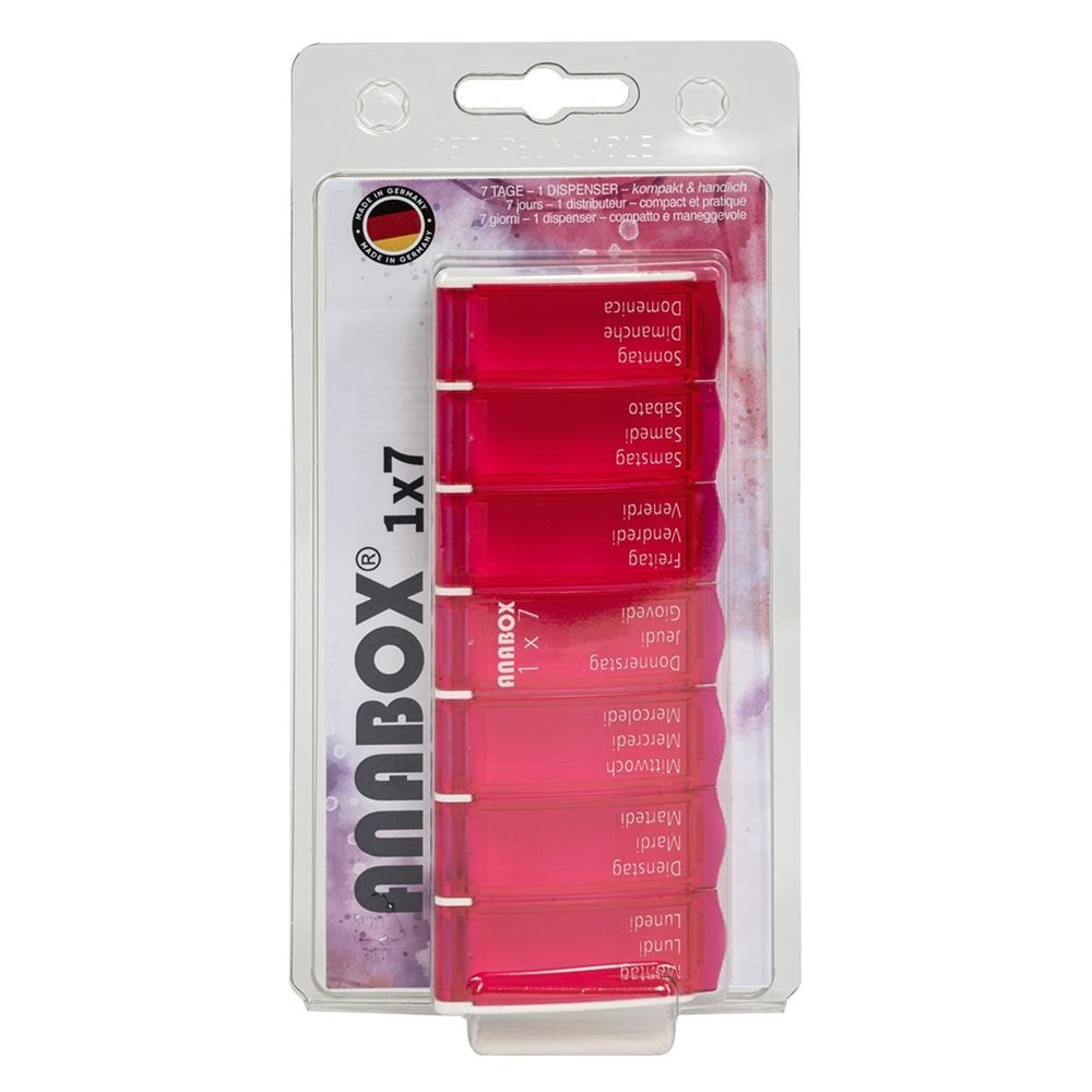 Anabox Medidispenser 1x7 pink deutsch/französisch/italienisch im Blister 1 Stk
