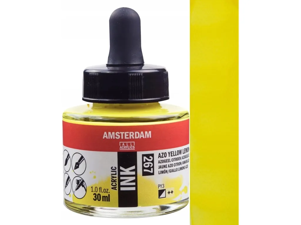Amsterdam Acrylic Ink Bottle Azo Yellow Lemon 267