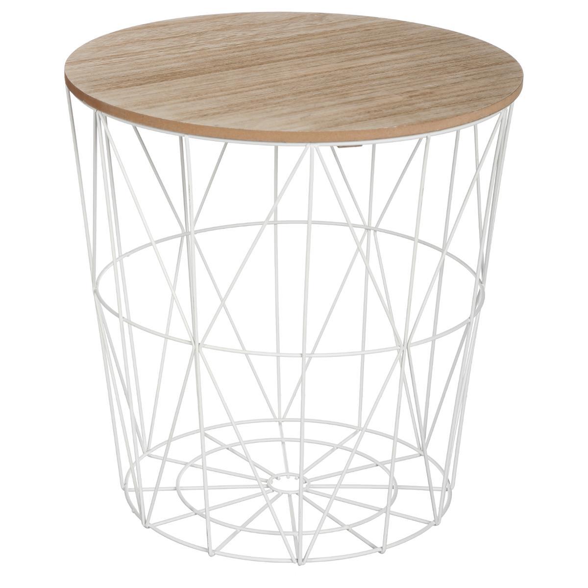 TABLE CAFE METAL BLANC KUMI D.41X40CM