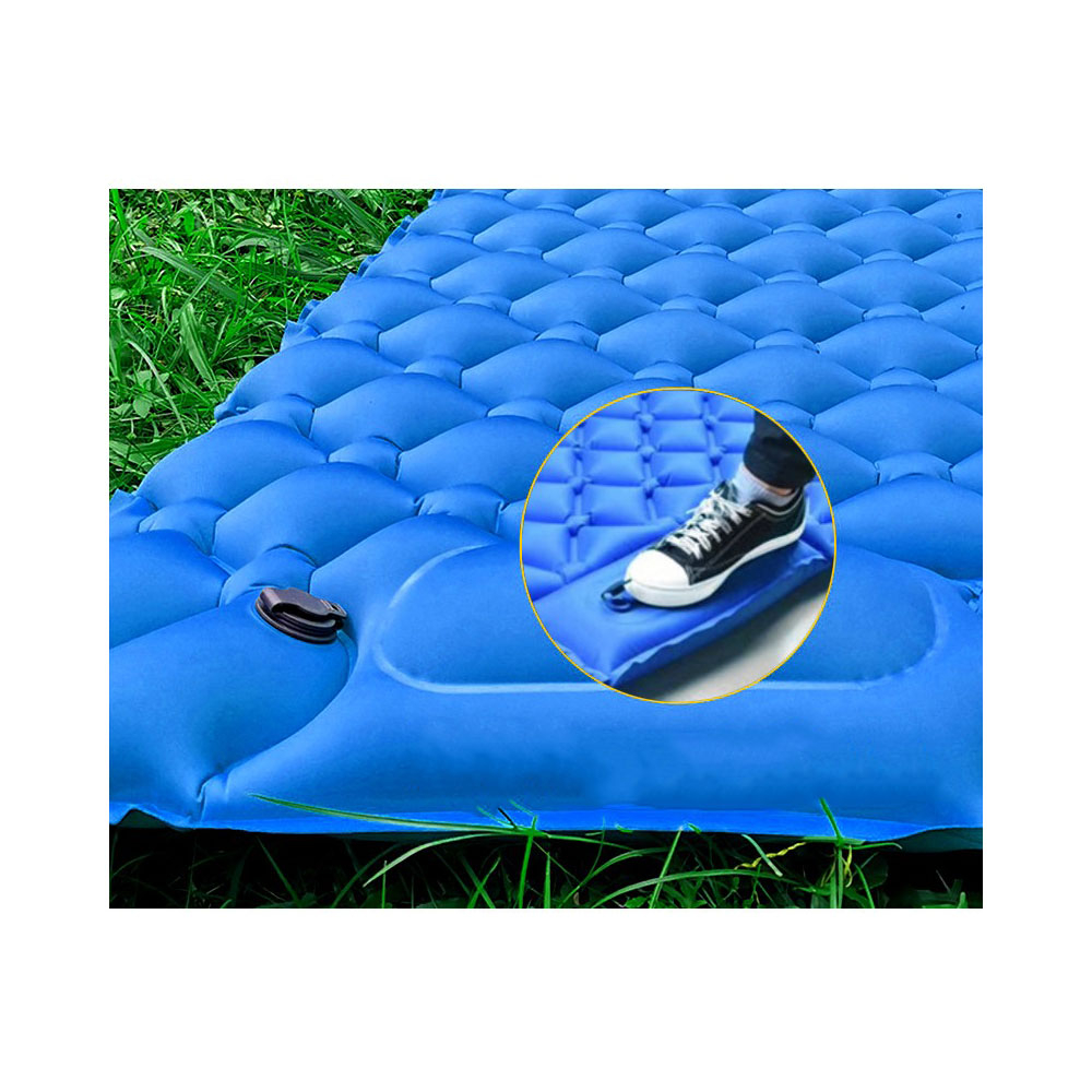 (195x61x6cm) Aufblasbare Isomatte Outdoor Luftmatratze mit integrierter Fusspumpe für Camping / Festivals   Tragetasche - Grün