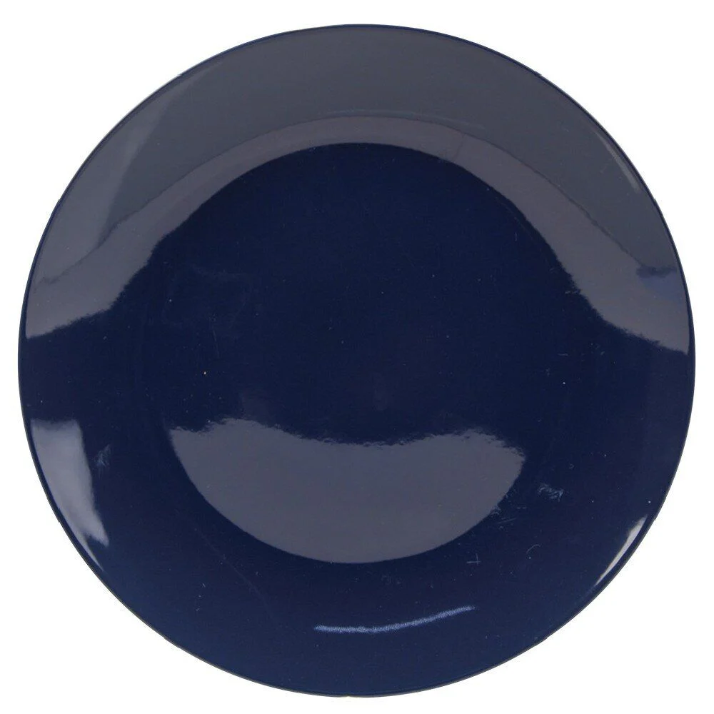 Assiette à dessert motif vague japonaise bleue et blanche