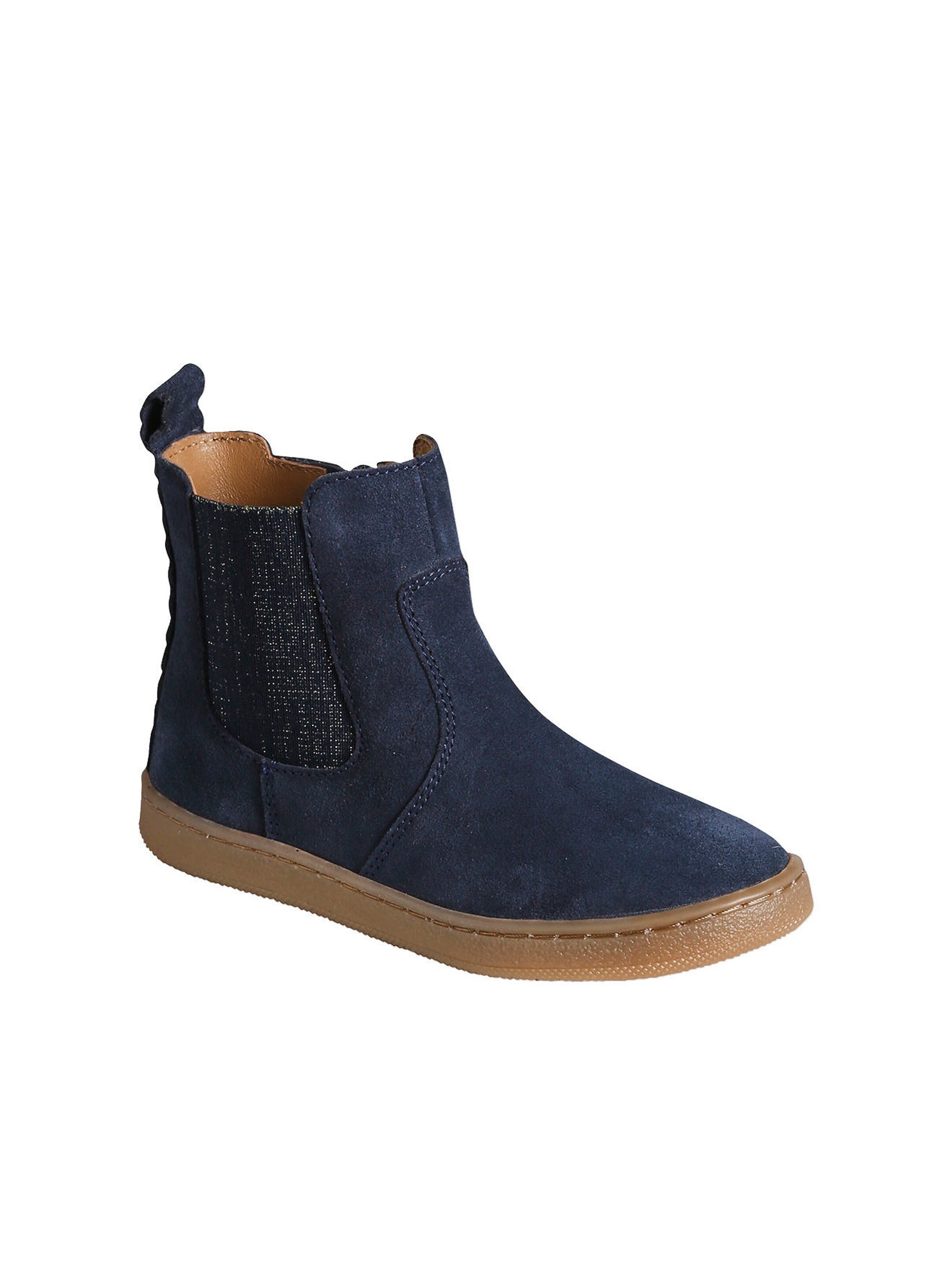Vertbaudet Mädchen Leder-Boots mit Reißverschluss marine