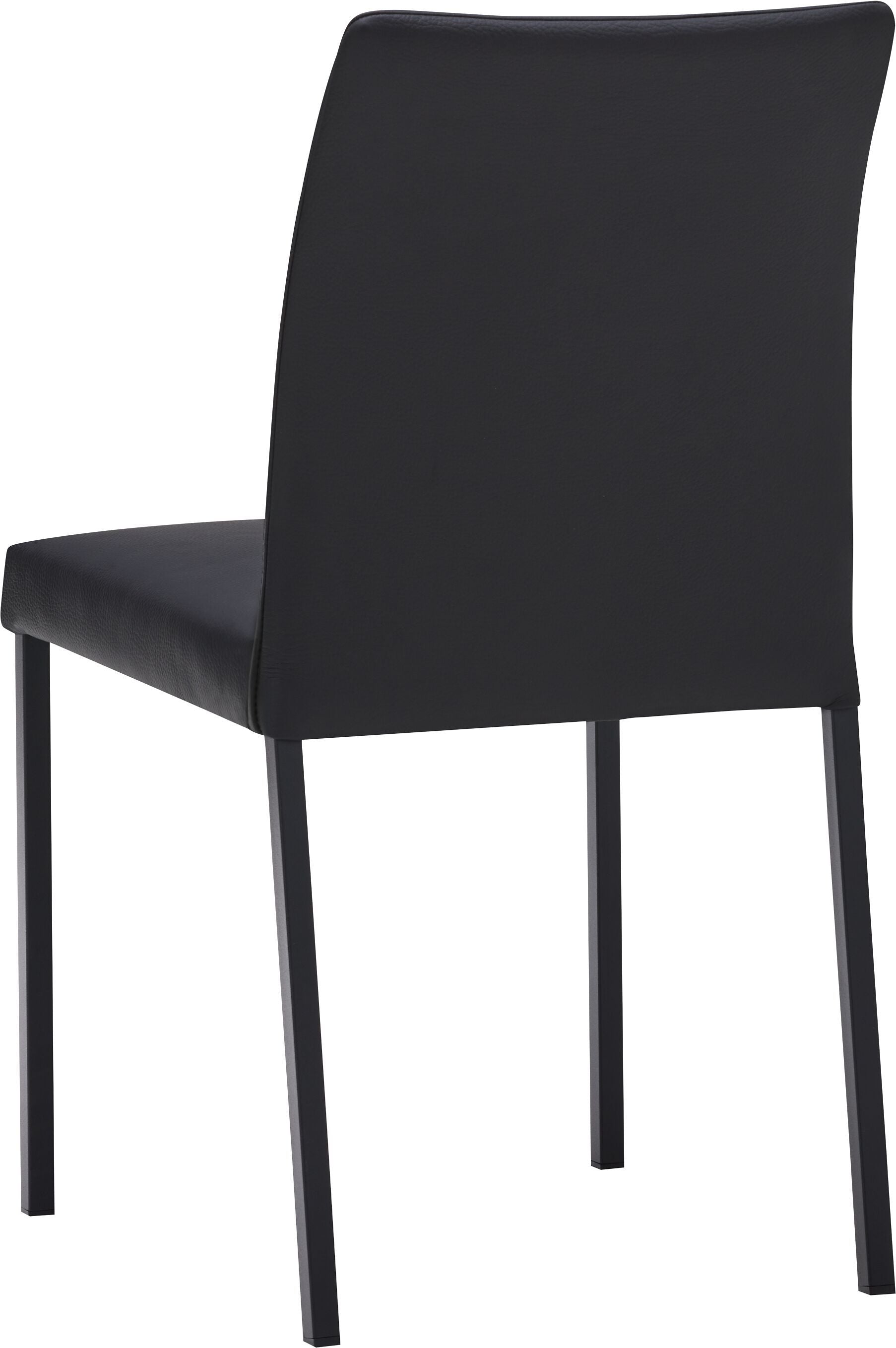 SIENA o.AL. Leder schwarz/4-Fuss M. schw - Schwarz / B: 52.0 cm x T: 44.5 cm x H: 83.0 cm
