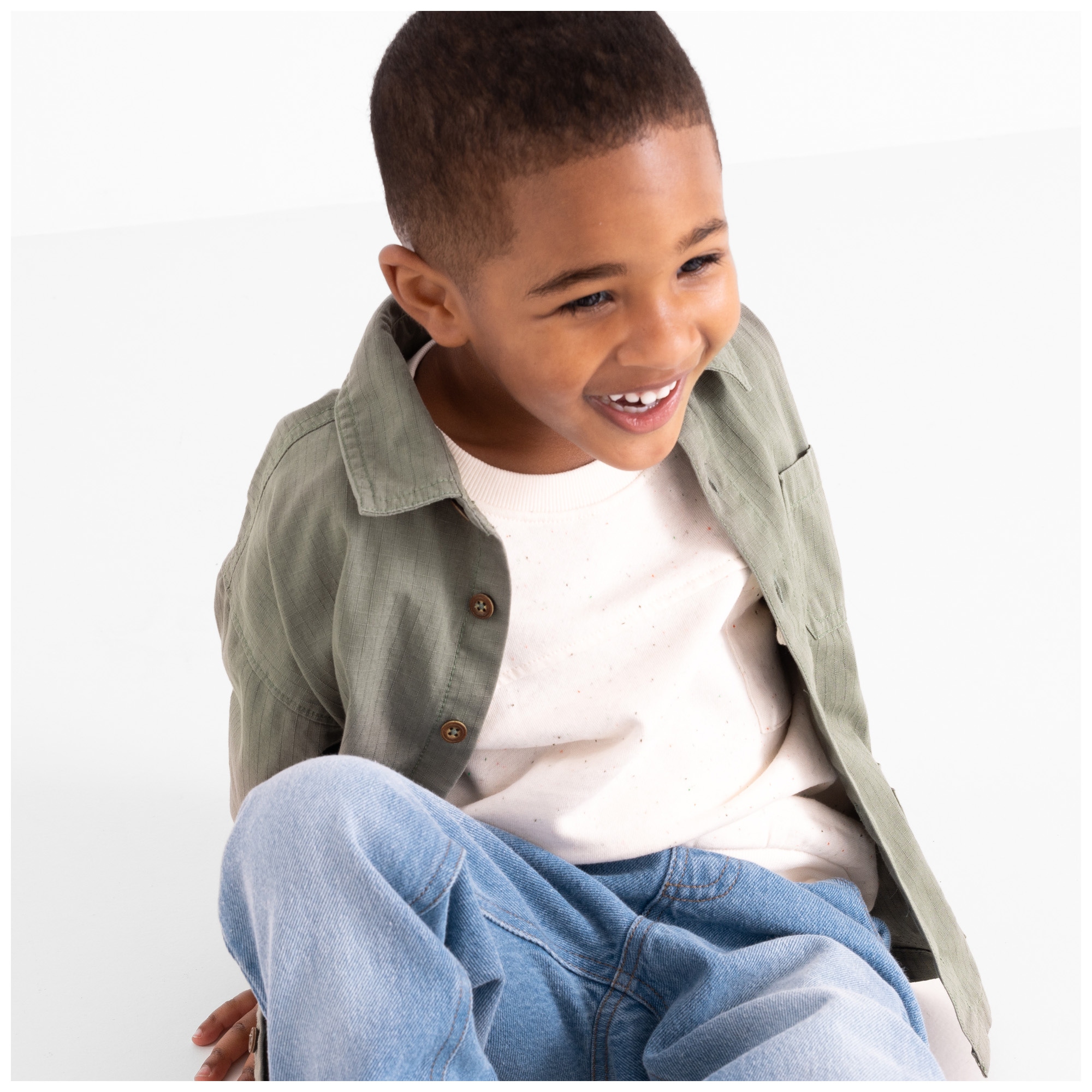 Prénatal peuter sweater lange mouwen effen wit