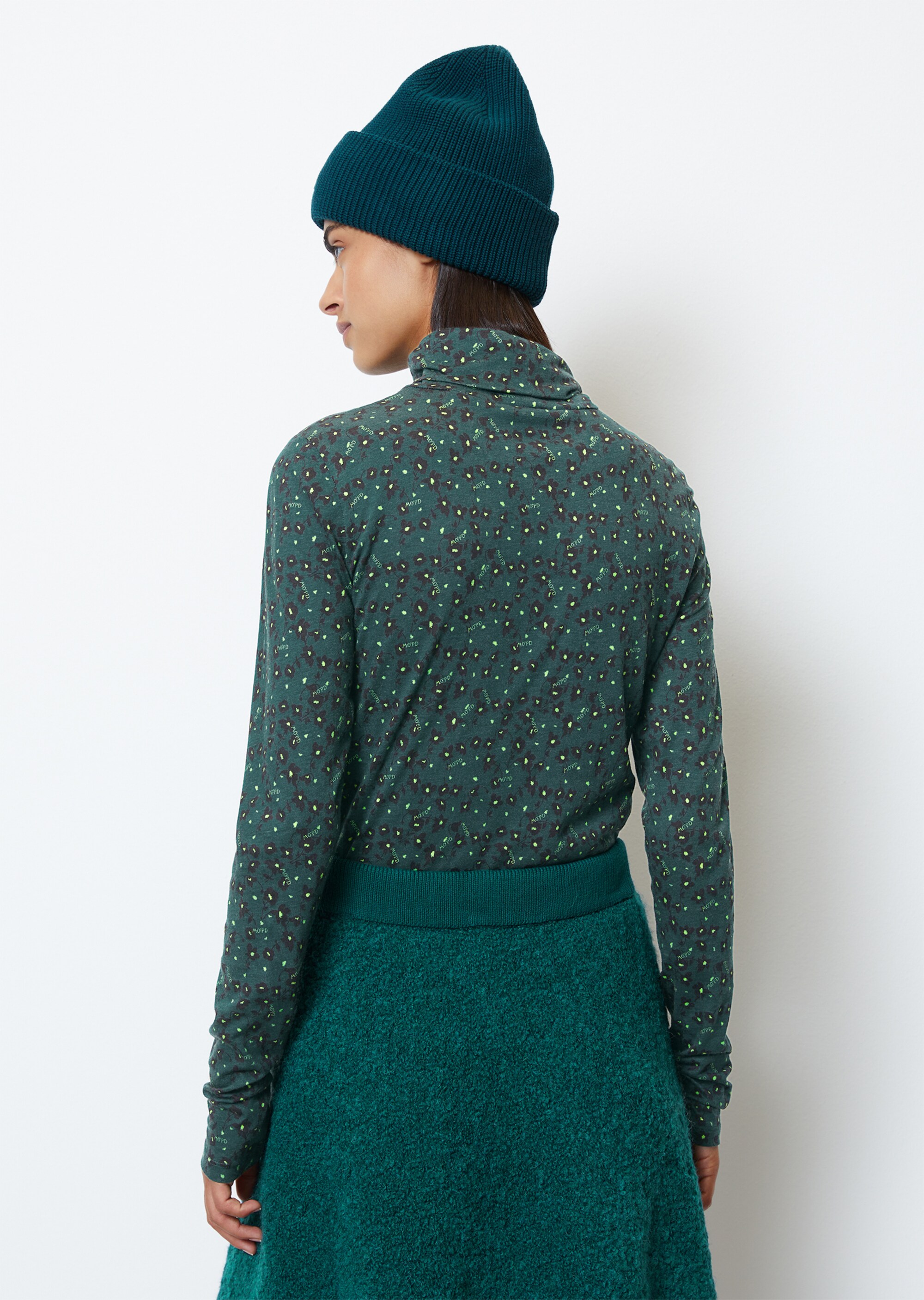 Rollkragen-Longsleeve slim aus softem Single Jersey