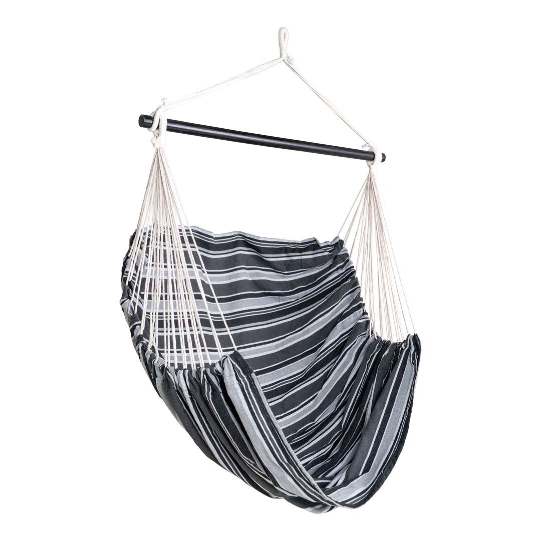 Lamia hangende tuinstoel, grijs en zwart. 130 x 100 x 185 cm