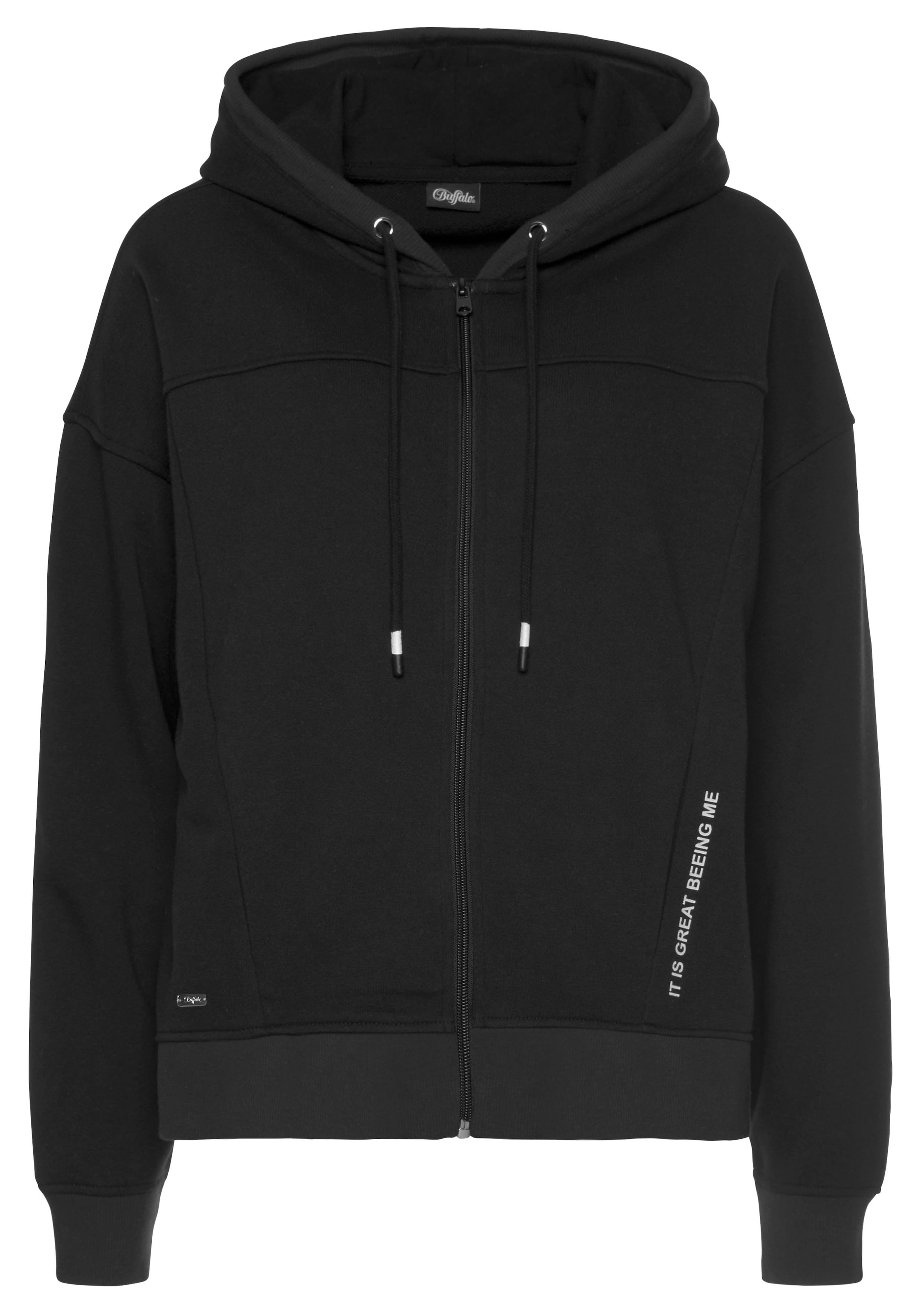 Buffalo Kapuzensweatjacke , mit Statement Druck, Loungeanzug
