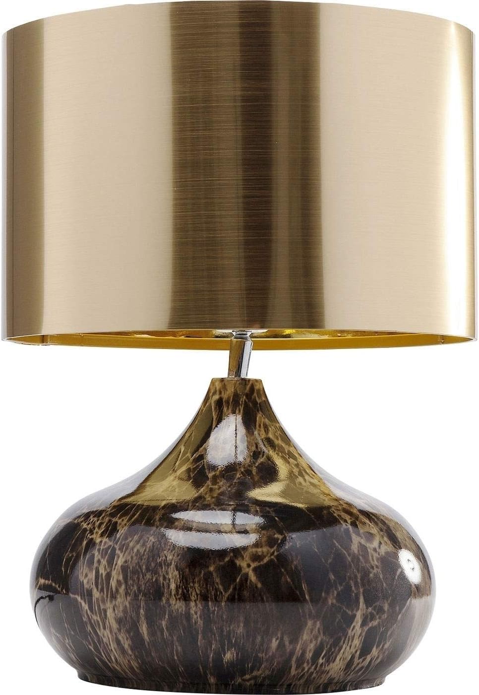 Kare Design Tischlampe Mamo Deluxe Braun/Gold, Tischleuchte, Schreibtischlampe edel, Nachttischlampe, Schreibtischlampe, Leuchtmittel nicht inklusiv, Dekoleuchte, 41x30x30cm (H/B/T)