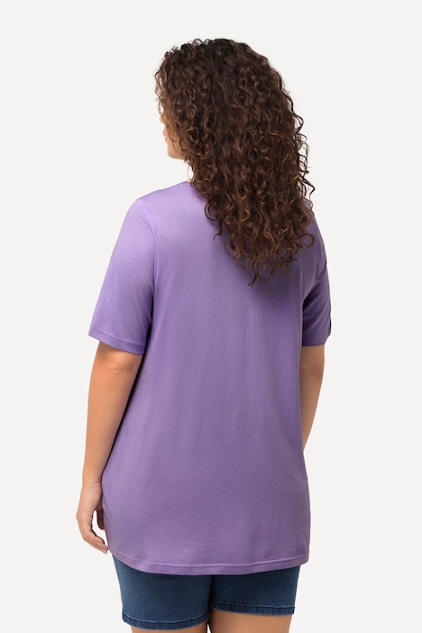 T-Shirt, Zierfalten, A-Linie, Rundhals, Halbarm, Modal