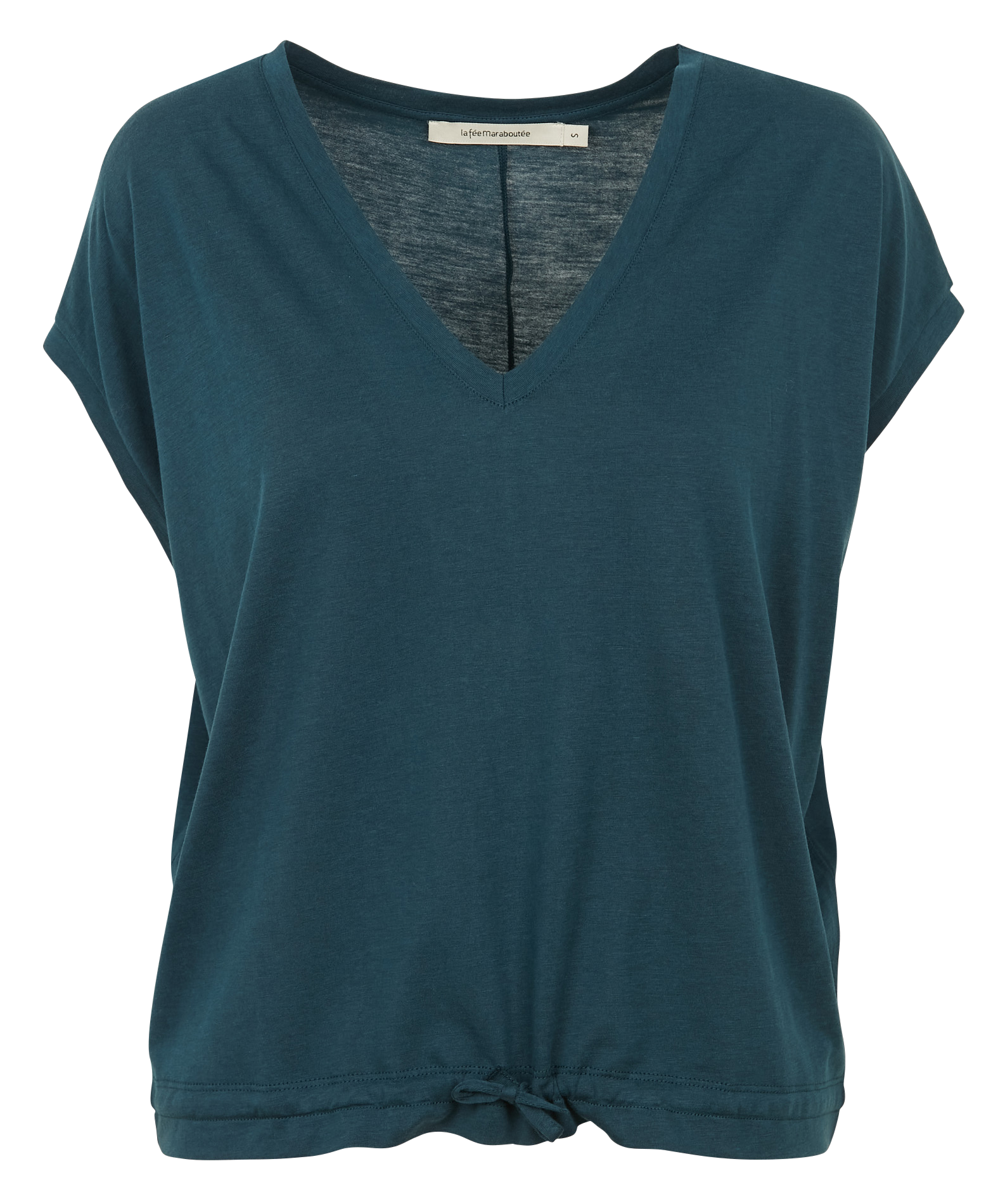 Tee-shirt fluide en coton mélangé| Bleu