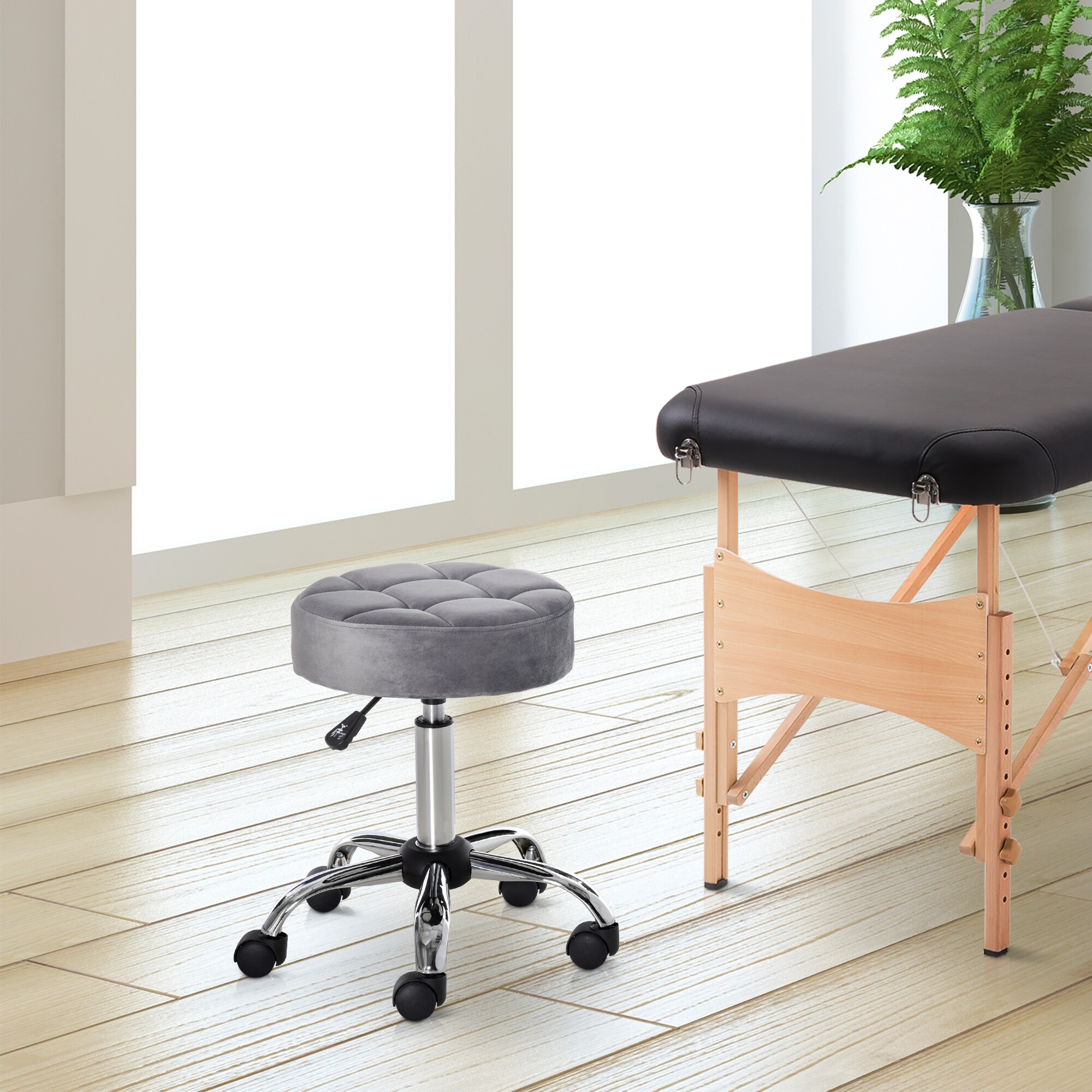HOMCOM Salonhocker höhenverstellbar 35 x 49-61 cm