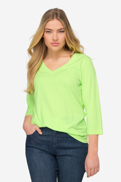 Basic-Shirt, V-Ausschnitt, 3/4-Arm, OEKO-TEX Made in Green