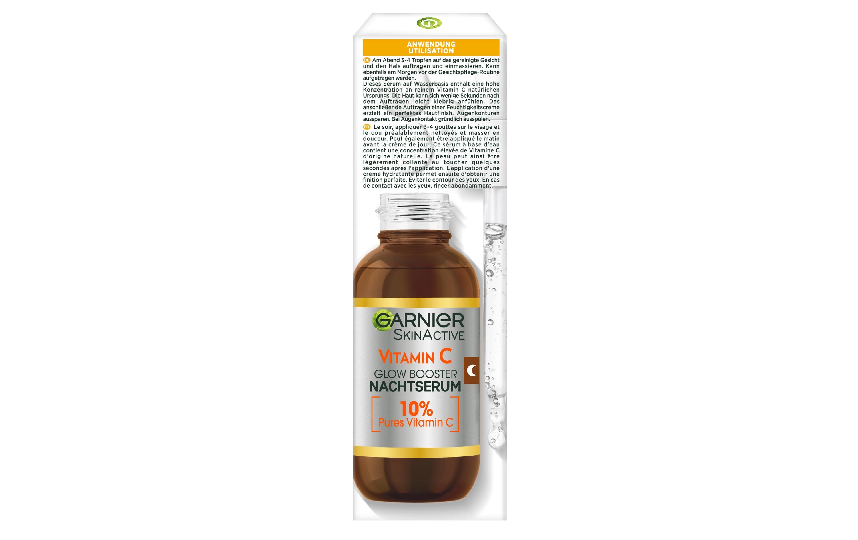 Nachtserum SkinActive Vitamin C 30 mlSerum fördert die Hautregeneration im Schlaf
